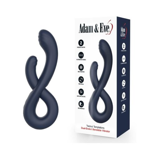 Adam & Eve Dual-Ended Bendable Vibrator – Twisted Rabbit & Clit Toy
