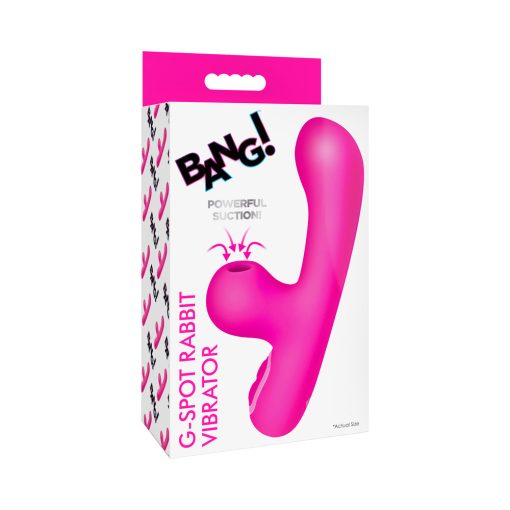 Bang! Mini Suction Rabbit Vibrator – G-Spot & Clit Stimulator (Pink)
