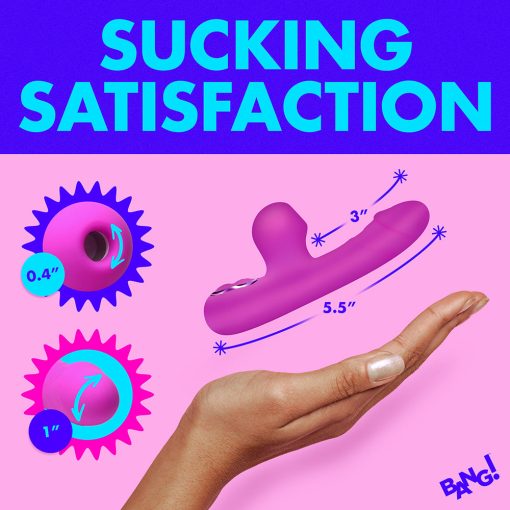 Bang! Mini Suction Rabbit Vibrator – Dual Stimulation (Purple, Rechargeable) - Image 12