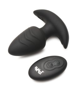 Bang! Rotating & Vibrating Silicone Butt Plug With Remote Black