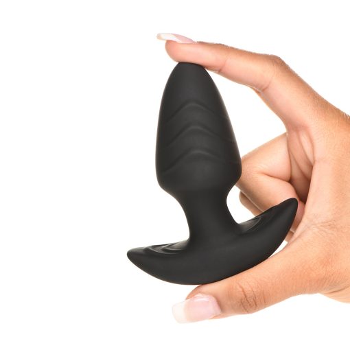 Bang! Rotating & Vibrating Silicone Butt Plug With Remote Black - Image 7