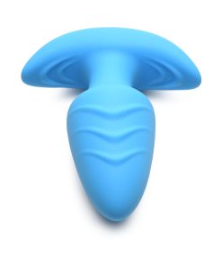Bang! Rotating & Vibrating Silicone Butt Plug With Remote Blue