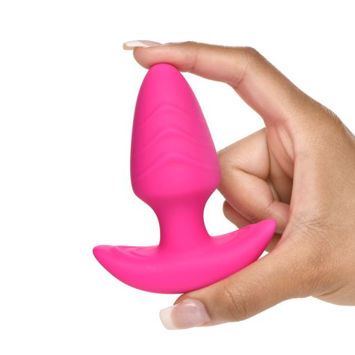 Bang! Rotating & Vibrating Silicone Butt Plug With Remote Pink - Image 7