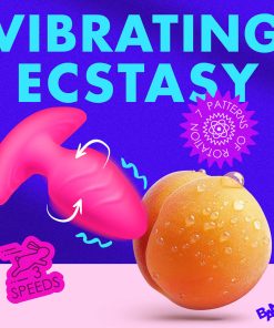 Bang! Rotating & Vibrating Silicone Butt Plug With Remote Pink