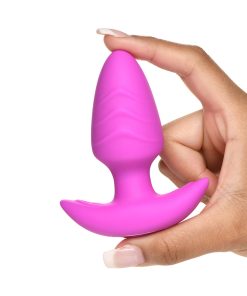Bang! Rotating & Vibrating Silicone Butt Plug With Remote Purple