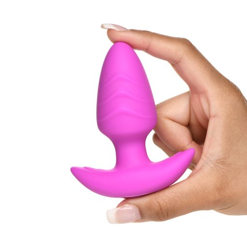 Bang! Rotating & Vibrating Silicone Butt Plug With Remote Purple - Image 6
