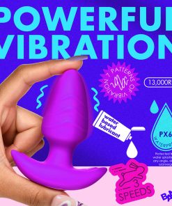 Bang! Rotating & Vibrating Silicone Butt Plug With Remote Purple