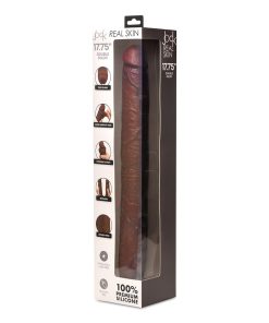 Jock Real Skin 17.75 In. Double Dildo Dark