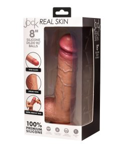 Jock Real Skin 8 In. Silicone Dildo With Balls Medium