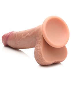 Jock Real Skin 8 In. Silicone Dildo With Balls Medium