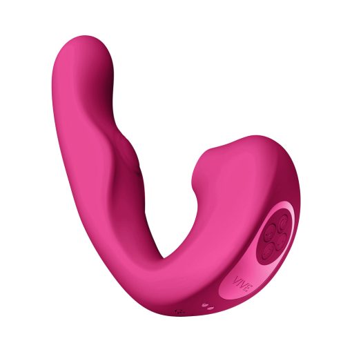 Vive Zaki Rechargeable Silicone Airwave Pulse Wave Vibrating G-Spot Vibrator Pink - Image 2