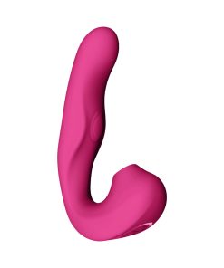 Vive Zaki Rechargeable Silicone Airwave Pulse Wave Vibrating G-Spot Vibrator Pink