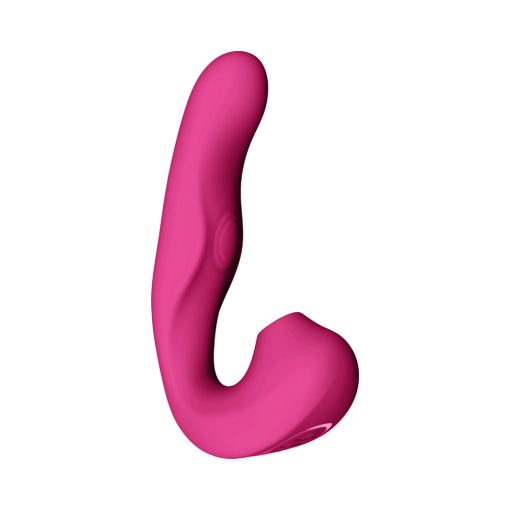 Vive Zaki Rechargeable Silicone Airwave Pulse Wave Vibrating G-Spot Vibrator Pink - Image 3