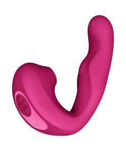 Vive Zaki Rechargeable Silicone Airwave Pulse Wave Vibrating G-Spot Vibrator Pink