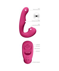 Vive Zaki Rechargeable Silicone Airwave Pulse Wave Vibrating G-Spot Vibrator Pink