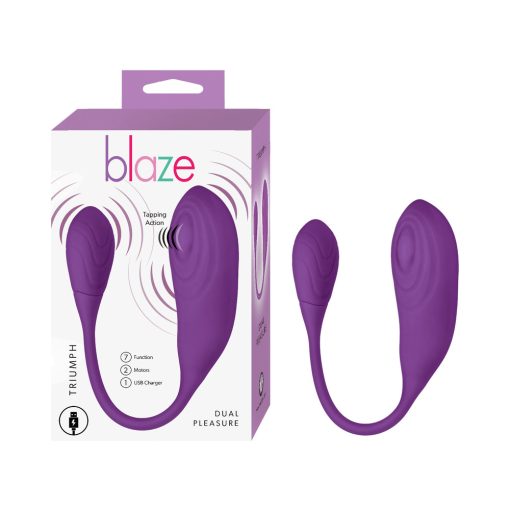 Blaze Triumph Tapping Dual Motor Vibrator for Women – Rechargeable, Purple