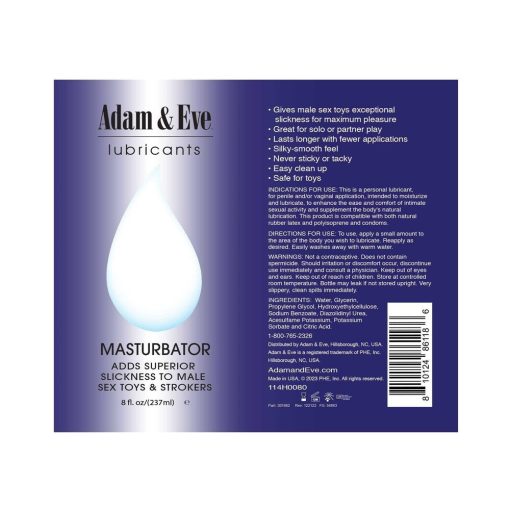 Adam & Eve Masturbator Lubricant 4 oz – Water-Based Lube for Male Toys - Image 3