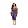 Dreamgirl Strapless Lace Bodystocking Gown With Shrug Eclipse Queen Size