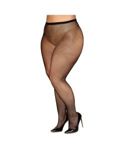Dreamgirl Basic Fishnet Pantyhose Black Queen Size
