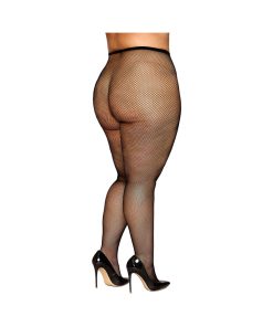 Dreamgirl Basic Fishnet Pantyhose Black Queen Size
