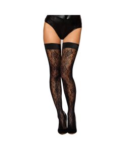 Dreamgirl Lace Thigh Highs  Black O/S