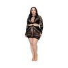 Dreamgirl Seamless Fishnet Chemise With Ring Detail Black Queen Size