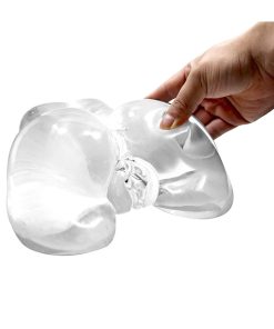 Adam & Eve Peek-A-Booty – Clear Dual Entry Realistic Masturbator Toy
