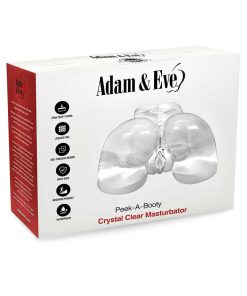 Adam & Eve Peek-A-Booty – Clear Dual Entry Realistic Masturbator Toy