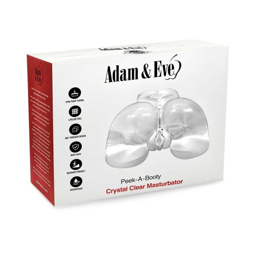 Adam & Eve Peek-A-Booty – Clear Dual Entry Realistic Masturbator Toy - Image 5