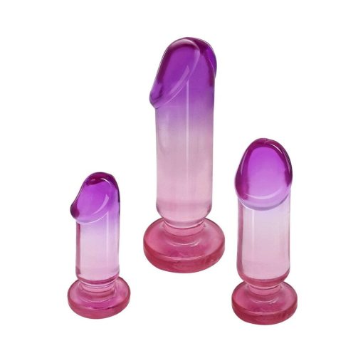 Adam & Eve Sunset Dreams Anal Plug Kit – 3-Pack Ombre Beginner Plugs - Image 3