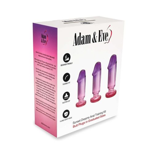 Adam & Eve Sunset Dreams Anal Plug Kit – 3-Pack Ombre Beginner Plugs - Image 6