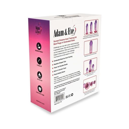 Adam & Eve Sunset Dreams Anal Plug Kit – 3-Pack Ombre Beginner Plugs - Image 7
