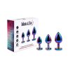 Adam & Eve Rainbow Anal Training Set – 3 Heart Base Metal Butt Plugs