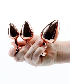 Adam & Eve Rose Gold Pink Heart Anal Plug Set – 3-Piece Training Kit