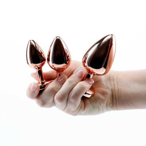 Adam & Eve Rose Gold Pink Heart Anal Plug Set – 3-Piece Training Kit - Image 7