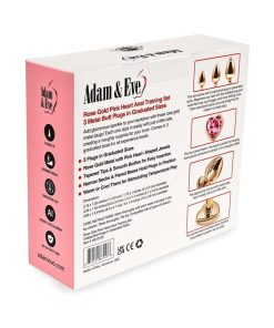 Adam & Eve Rose Gold Pink Heart Anal Plug Set – 3-Piece Training Kit