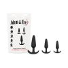 Adam & Eve Naughty Silicone Trainer Kit – 3-Piece Black Anal Plug Set