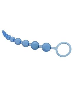 Adam & Eve Sassy Anal Beads – 10-Piece Graduated Slim Beads with Pull Ring