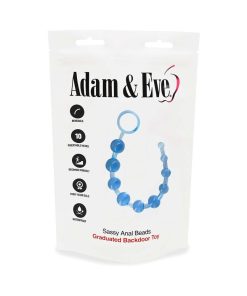 Adam & Eve Sassy Anal Beads – 10-Piece Graduated Slim Beads with Pull Ring