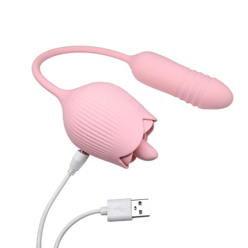Adam & Eve Thrust & Tickle Rose – Dual Vibrator with Flickering Tongue - Image 6