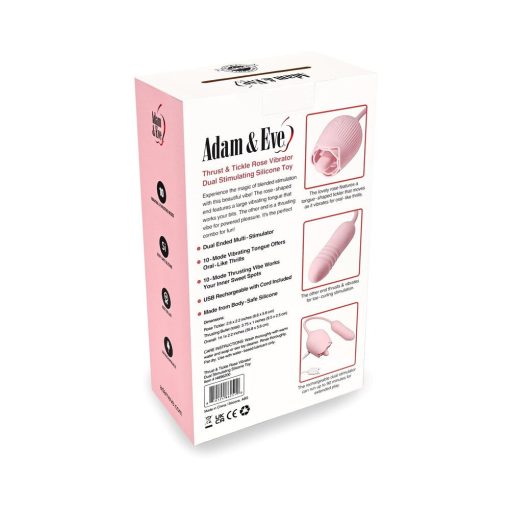 Adam & Eve Thrust & Tickle Rose – Dual Vibrator with Flickering Tongue - Image 8