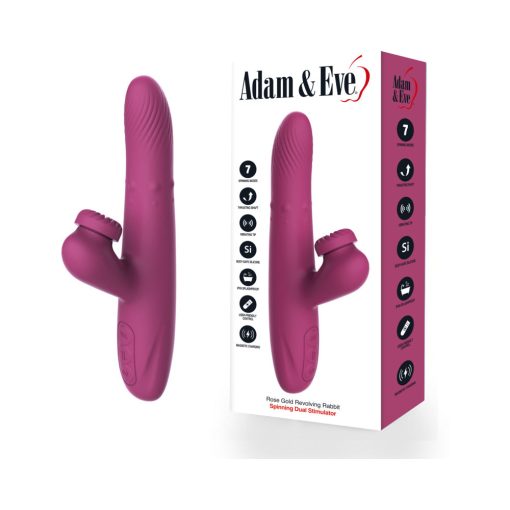Adam & Eve Rose Gold Revolving Rabbit – Thrusting & Spinning Rechargeable Rabbit Vibe