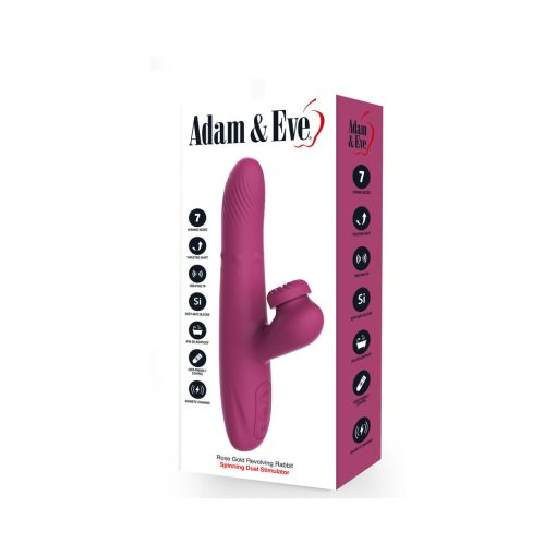 Adam & Eve Rose Gold Revolving Rabbit – Thrusting & Spinning Rechargeable Rabbit Vibe - Image 2