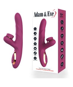 Adam & Eve Rose Gold Tappin' Rabbit – Thrusting & Clit Tapping Vibrator