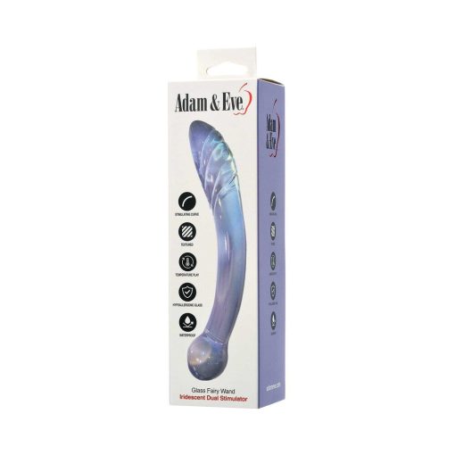 Adam & Eve Glass Fairy Wand – Dual-Ended Curved Glass Dildo for Play