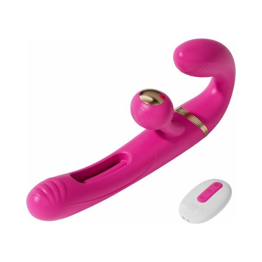 Adam & Eve Orgaz-Ohh-Matic – Strapless Strap-On Vibrator with Remote - Image 3