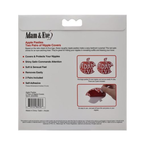 Adam & Eve Apple Pasties – Satin Self-Adhesive Nipple Covers (2 Pairs) - Image 3