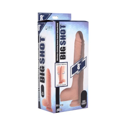 Big Shot 8 In. Silicone Twirling Dildo With Balls