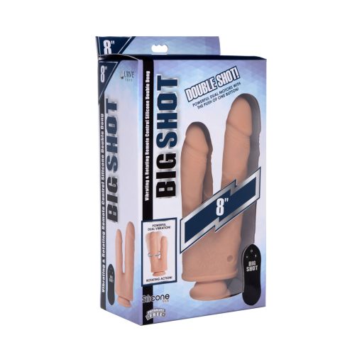 Big Shot Double Shot 8 In. Vibrating & Rotating Double Dong With Remote