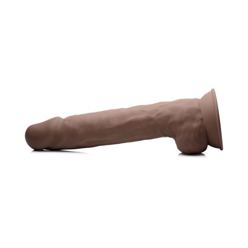 Fleshstixxx 10 In. Silicone Dildo With Balls Dark - Image 3